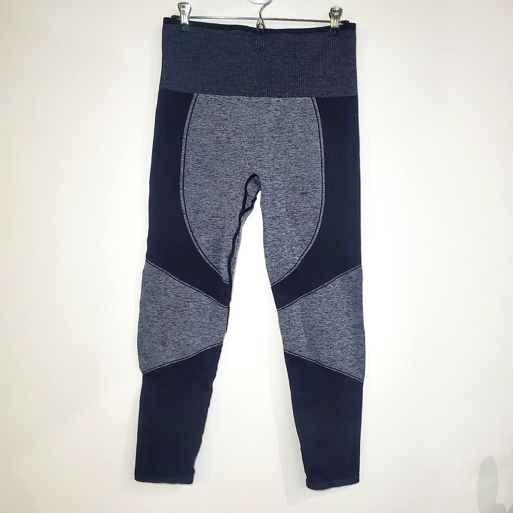 ThirdLove Seamless Leggings Women's Size XL Gray Black Compression Gym Workout